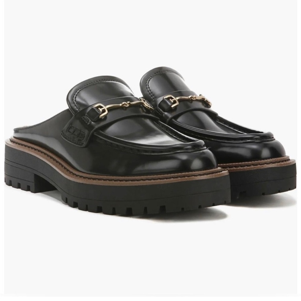 Sam Edelman Lennon Black Shinybox Loafer Mule - NWT